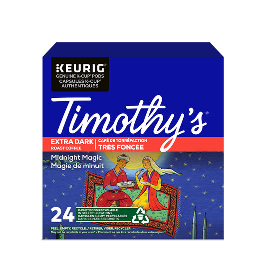 Timothy's Midnight Magic Extra Dark Roast Coffee Pods - 24 pack