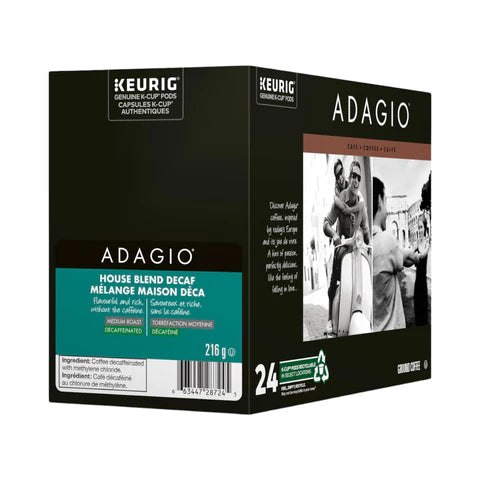 Adagio House Blend Decaf Coffee Pods - 24 Pack